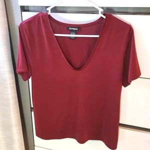 Express - Silky Body Contour V Neck Tee Shirt - fits Small or XS